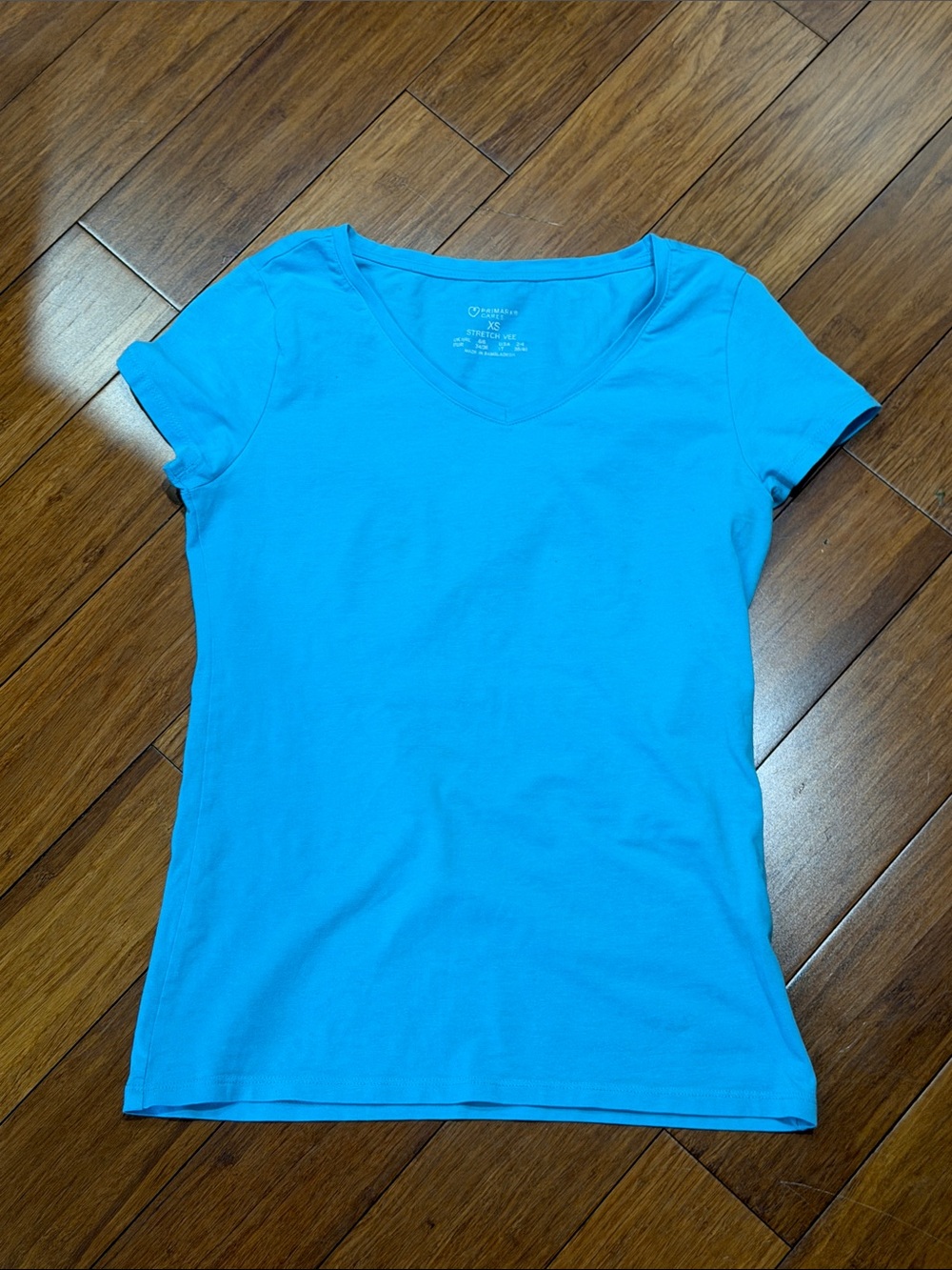 Primark Bright Turquoise V-Neck Short Sleeve Tee